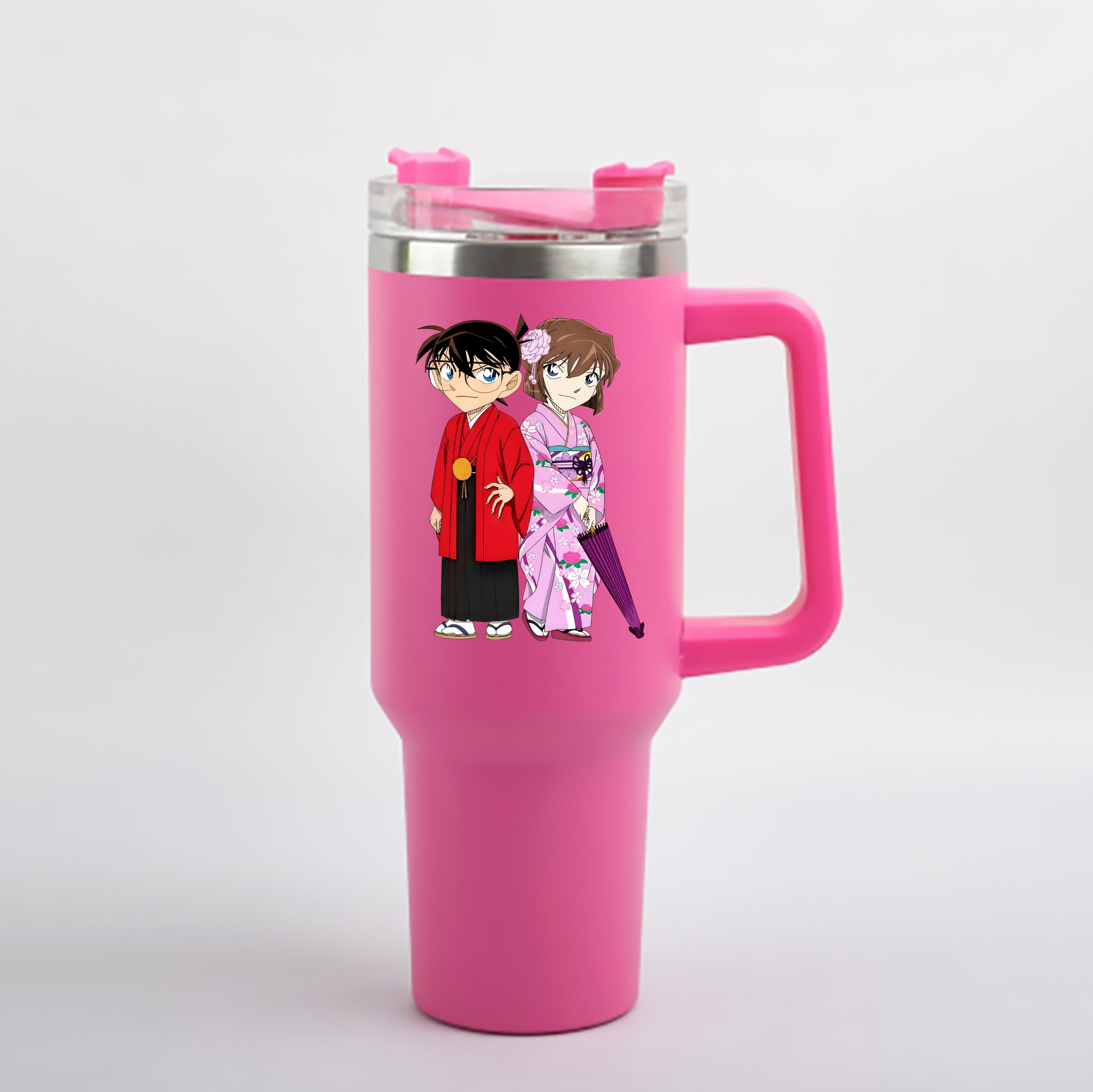 （画像用） 名探偵コナン 江戸川 コナン Detective Conan Conan Edogawa 1200mL車用タンブラー - クリスタルステッカー（プラスチックストロー付き）